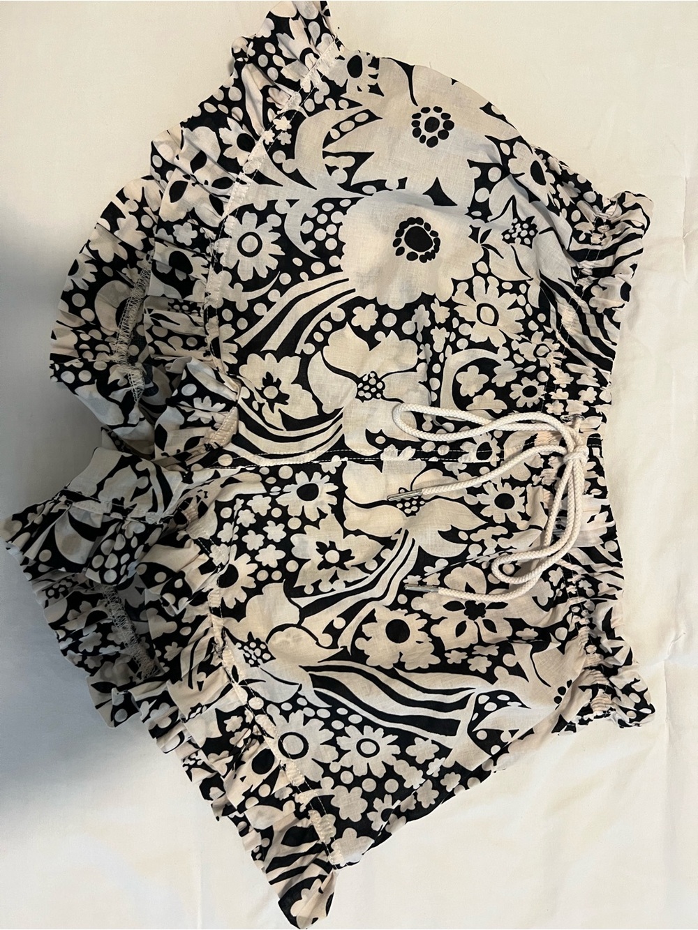Free People Black and White Floral Pajama Shorts